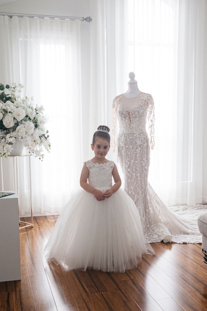 Chanel flower girl dress